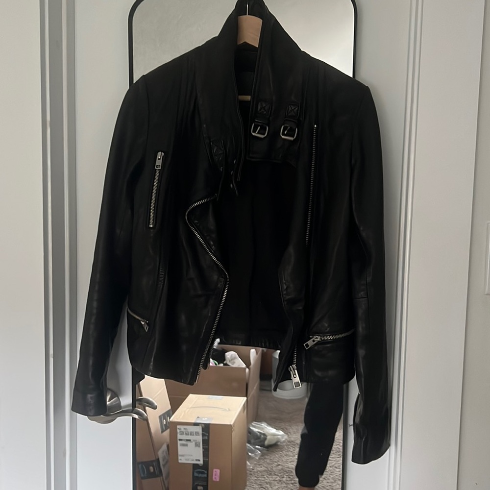 All Saints leather moto jacket